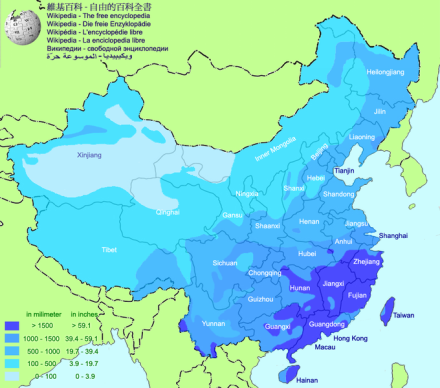 Wiki_avg annual precipitation China